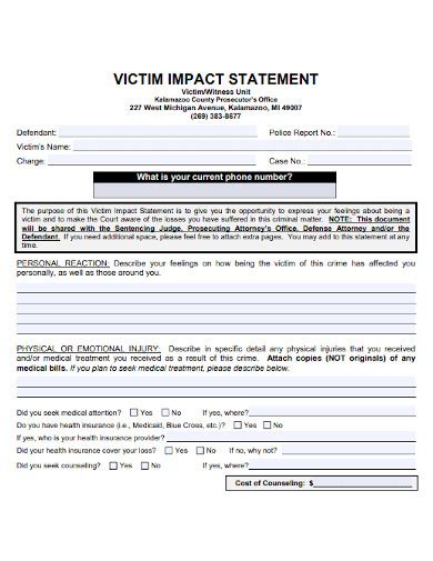 victim impact statements are used test|victim impact statement for murder.